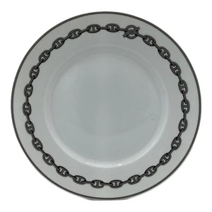 Hermes Paris CHAINE D'ANCRE Platinum Dinner Plate Porcelain 27.5cm / 11" No Box - Picture 1 of 5