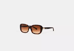 Women's Coach Signature Rectangle Sunglasses L1142 Brown Tortoise Gradient Lense - Picture 1 of 4