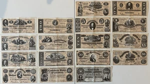 1962 Topps Civil War News Currency all 17 bills Type 1 & Type 2 w/ 4 dups - Picture 1 of 6