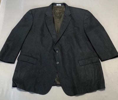 Geoffrey Beene Wool Blazer Sport Coat Suit Jacket Blue Men's 56R pinstripe - Image 1 of 4