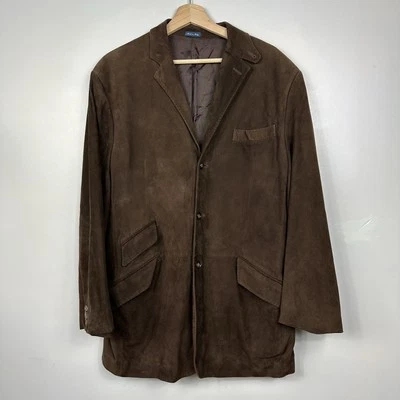 Polo Ralph Lauren Suede Leather Chore Jacket Brown RRL Made in Italy, Mens Large - Image 1 of 4