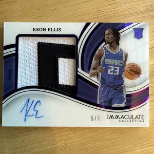 2024/25 Panini Immaculate Keon Ellis Rookie Patch Auto Purple 5/8 RC Color Match - Picture 1 of 2