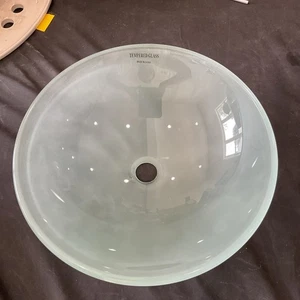 DECOLAV Miami 15mm Tempered Glass Vessel Sink, Frosted White 1597T-WH Y2 - Picture 1 of 7