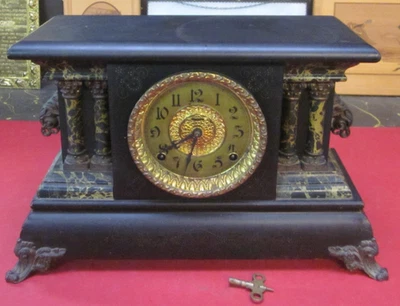 antiguo reloj de repisa Ingraham, tal cual Foto 1 de 4