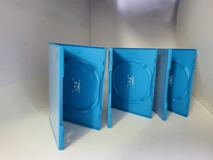 THREE NEW Genuine Original Nintendo Wii U Blue Empty Replacement Video Game Case - Picture 1 of 3