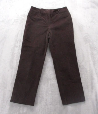 Dressbarn Corduroy Ankle Chino Pants Women's 6 Dark Brown Stretch Cotton - Image 1 of 4