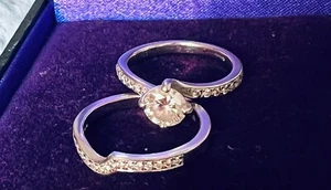 Platinum Natural Diamond Brilliant Cut And Platinum Claw Wedding ring  - Picture 1 of 13