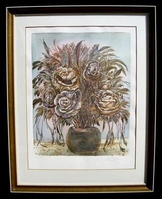 Ernst Fuchs 1930 Wien / Rosenstrauß / große Farblithografie, handsigniert - Bild 1 von 4