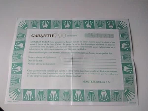ROLEX OYSTER PERPETUAL 67180 Certificate Garantie Warranty GUARANTEE GARANZIA - Imagen 1 de 5