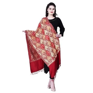 New Women's Kashmiri Aari Embroidered Viscose Shawl Stole Scarf Wrap - Picture 1 of 6