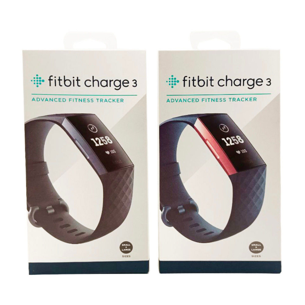NEW Fitbit Charge 3 Fitness Activity Tracker Heart Rate Monitor S & L Black/Blue
