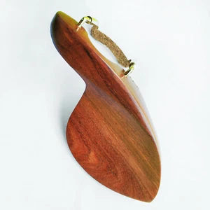 Strad Violin Chinrest Rose Wood 4/4 Size Screw Golden Clamp Wood Pad - Picture 1 of 3