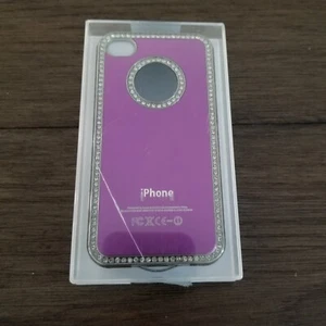 iPhone 4G/4S Protective Case - Purple with Crystal Glitter NEW - Picture 1 of 6