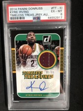 KYRIE IRVING 2014-15 Donruss Timeless Treasures Jersey Auto #TT-KI  #/99 PSA 6