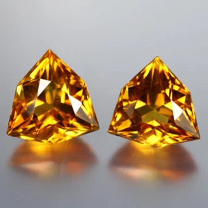 8,89 ct (2pz) COPPIA ABBINATA Taglio Trilione (12x12mm) Citrino Originale - Foto 1 di 2