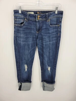 Jeans Kut from the Kloth para mujer 6 Cameron pierna recta puños denim desgastado Foto 1 de 4