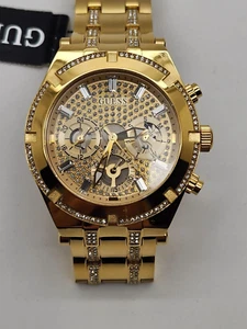 GUESS Men's Gold-Tone Multifunction Watch 44mm, Water Resistant, Free Shipping - Picture 1 of 6