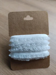 2.5 m Delicate 6mm White Ruffle Elastic Lace Trim Dolls Clothes Sewing - Picture 1 of 4