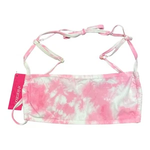 Xhilaration Juniors Pink Ribbed Apron Bralette Bikini Swim Top Size Medium 4/6 - Picture 1 of 6