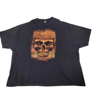 Camisa de motocicleta Harley Davidson negra para adulto 5XL Live to Ride Skull Kokomo - Imagen 1 de 6