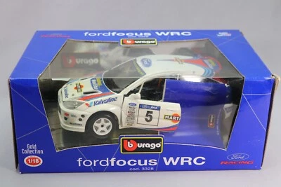 LJ440 BURAGO GOLD COLLECTION 3328 1/18 1:18 Ford Focus WRC 5 blanc - Photo 1/4