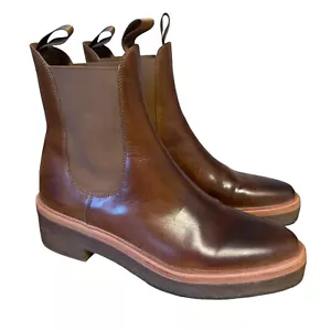 LOEFFLER RANDALL Raquel Safari Pull-On CHELSEA Stiefel braun LEDER Größe 11 - Bild 1 von 10