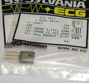 2x Sylvania ECG5611 / ECG 5611 4 Mode Triac, 25V / 10A, 1970er Jahre, NOS - Picture 1 of 1