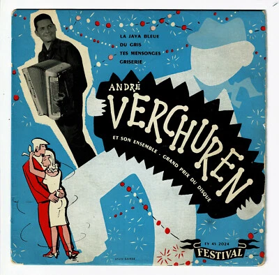 André Verchuren Accordion Vinyl 45 RPM EP The Blue Java - Gray - Festival 2024 - Image 1 of 3