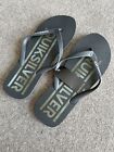 Quiksilver Mens Flip Flops - Grey Molokai Wordmark Beach Sandals Uk 13 Bmwt
