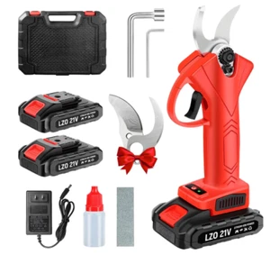 21V Electric Pruning Shears 2Pcs Motor Rechargeable Batteries Pruner LCD Display - Picture 1 of 7