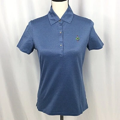 Camisa polo de golf para mujer Bobby Jones talla pequeña a lunares con logotipo bordado Foto 1 de 4