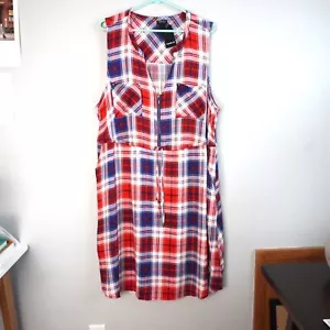 Torrid Mini Woven Zip-Front Shirt Dress Sz 2 (18/20) NWT gathering party picnic - Picture 1 of 10