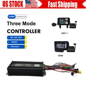 E-bike Controller 36V 48V 52V 1500W 3 Mode Sinewave Controller +Display Kit US - Picture 1 of 17
