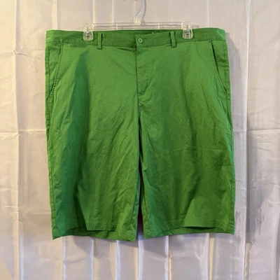 Lesmart Golf Shorts Mens 46 Standard Fit Green Casual Shorts Flat Big Tall - Image 1 of 4