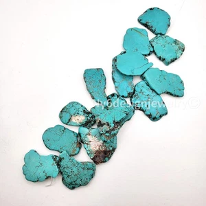 Large Blue Howlite Magnesite Turquoise Nugget Beads Rough 8" Free Shipping - Picture 1 of 6