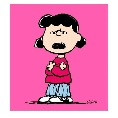 Arte de dibujos animados en lienzo de edición limitada numerado Peanuts "Lucy: Pink" Foto 1 de 3