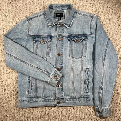 Chaqueta vaquera Forever 21 para hombre azul lavado claro talla XL bolsillos abotonados Foto 1 de 4