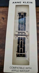 ANNE KLEIN  Watch Band For APPLE WATCH NEW 42/44/45MM/Ultra2 GOLD AND BLACK - Picture 1 of 2