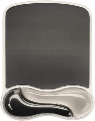Tappetino Mouse Duo Gel con Poggiapolsi Design Ergonomico Grigio 9,6x7,6 Pollici - Immagine 1 di 4