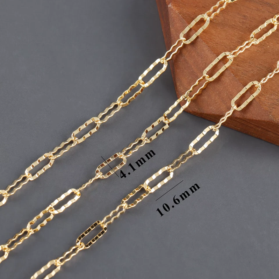 C26706 - Cadena Clip Papel Chapado en Oro 18K 21" Cobre, Sin Níquel Foto 1 de 1