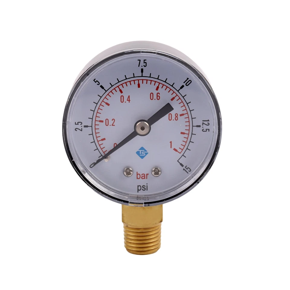 0-1bar 50mm Water Pressure  Meter 1/4 inch NPT Thread Manometer -50-15psi N6W4 - Image 1 of 4