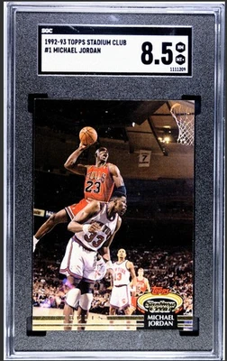 MICHAEL JORDAN 1992-93 Topps Stadium Club #1 SGC 8.5 GEM MT HOF MVP Dream Team G - Image 1 of 2