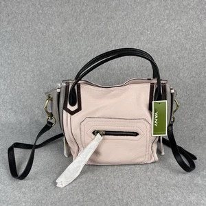 orYANY Ledertasche Umhängetasche seitlicher Reißverschluss rosa Leder Umhängetasche schwarzer Besatz neu mit Etikett - Bild 1 von 17