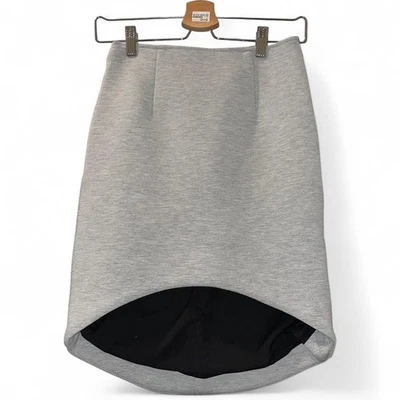 FINDERS KEEPERS Grey Scuba Knit Mini Skirt Bodycon Pencil XS Work Chic - Image 1 of 4