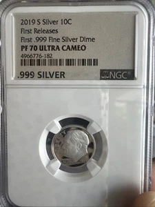2019-S 10c Roosevelt Dime .999 Fine Silver Proof NGC PF70 Ultra Cameo - Picture 1 of 2