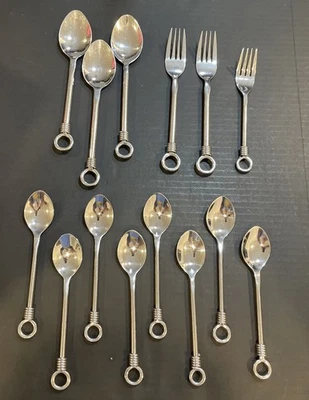 Cubiertos Gibson Cuomo de acero inoxidable ~ Lote de 14 piezas Foto 1 de 4