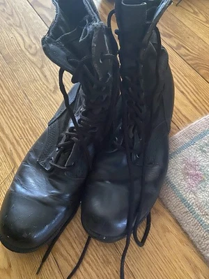 Botas militares negras de cuero/malla de nailon para hombre talla 11R usadas  Foto 1 de 4