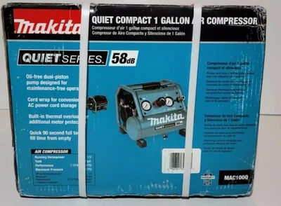 Compresor de aire eléctrico Makita MAC100Q Quiet Series 1/2 HP 1 galón Foto 1 de 3