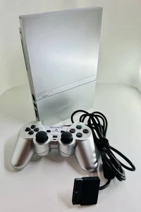 Sony PlayStation 2 PS2 Slim SCPH-75000 Silver Console Tested NTSC-J Japan - Picture 1 of 3
