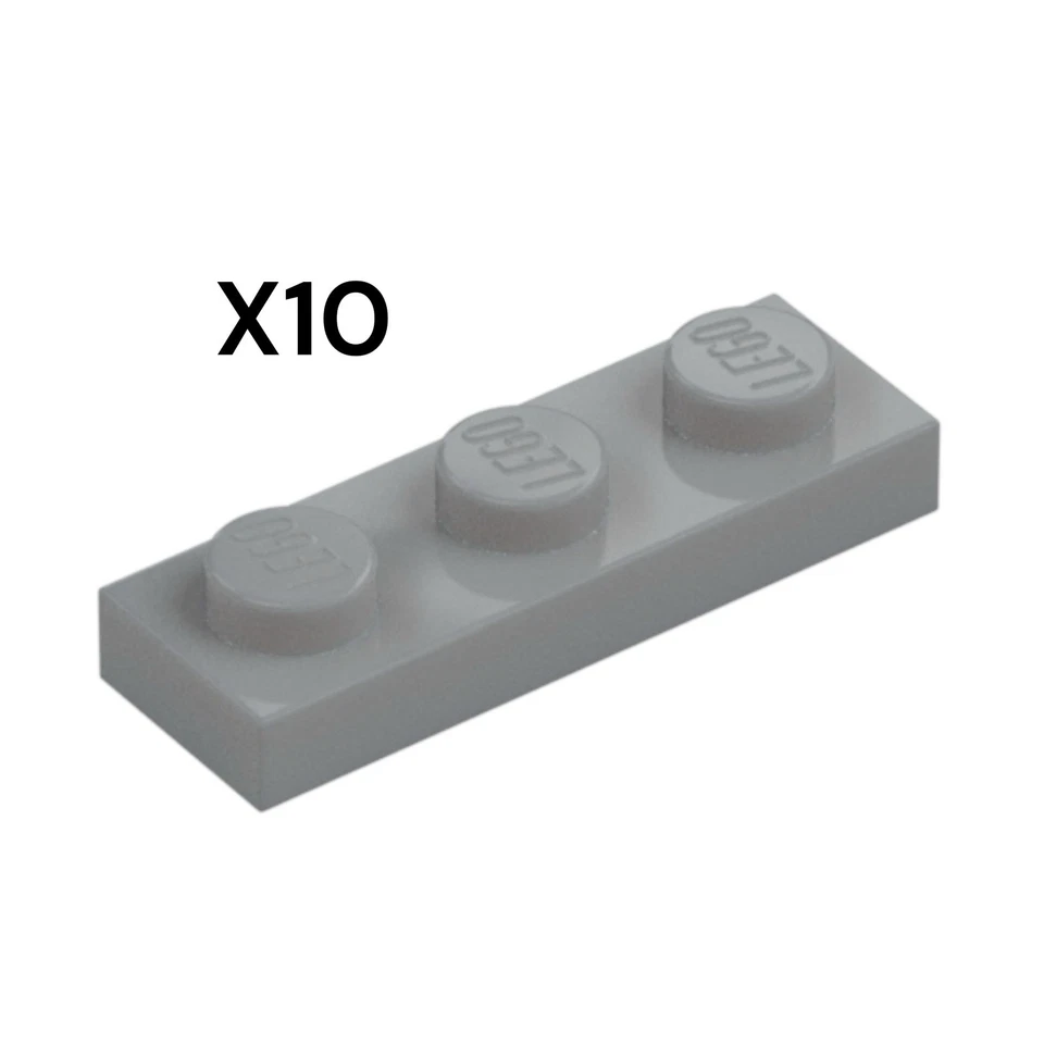 10x LEGO 3623 - PLATE 1x3 - Light Bluish Gray - Bild 1 von 1